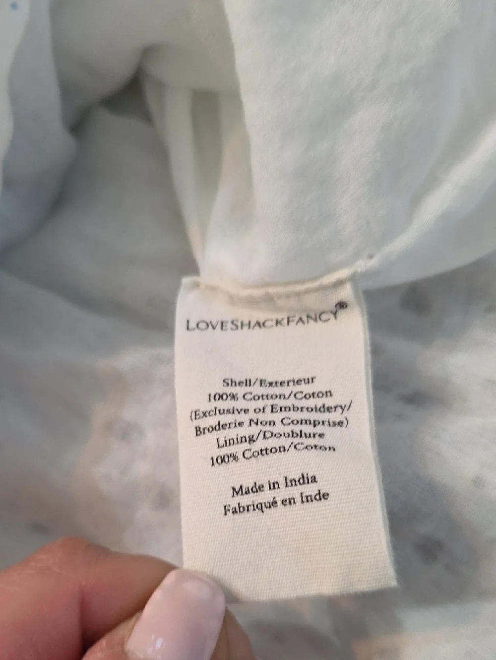 LoveShackFancy Floral White Blue Tiered Mini Bliss Skirt Eyelet Ruffle S Flawed - Picture 5 of 8